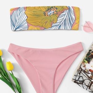 Brand new blush floral bikini